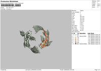 Koy Fish Embroidery FIle 6 sizes