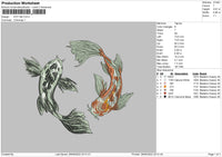 Koy Fish Embroidery FIle 6 sizes