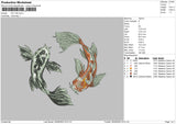 Koy Fish Embroidery FIle 6 sizes