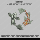 Koy Fish Embroidery FIle 6 sizes