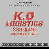 Logistictext Embroidery File 6 sizes