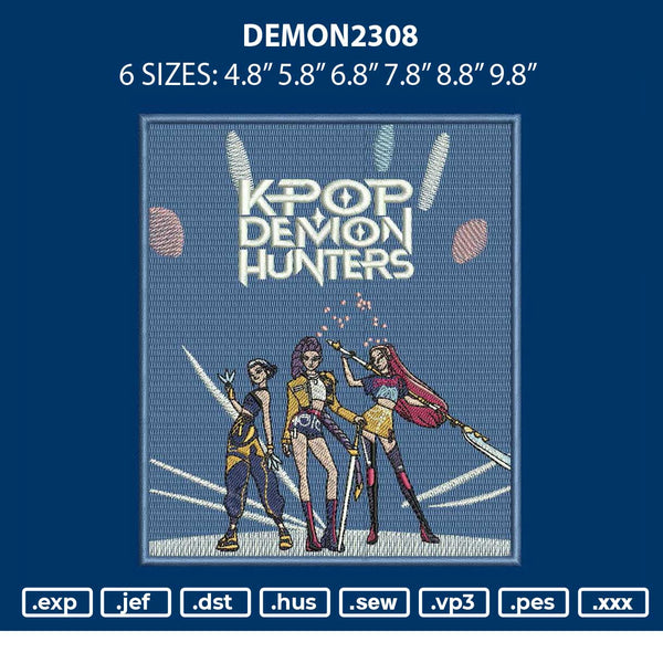 Demon 2308 Embroidery File 6 sizes