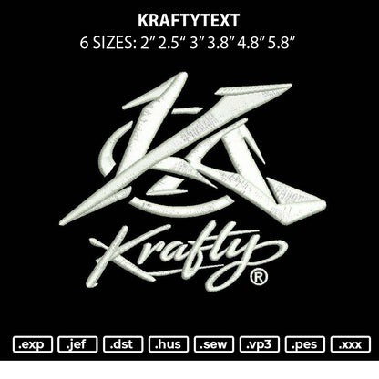 Kraftytext Embroidery File 6 sizes