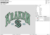 Krakentext Embroidery File 6 sizes