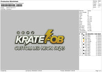 Krate Fob Embroidery File 6 sizes