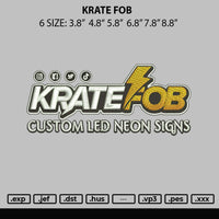 Krate Fob Embroidery File 6 sizes
