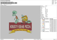Krab Pizza Embroidery File 6 sizes