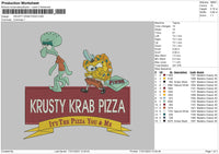 Krab Pizza Embroidery File 6 sizes