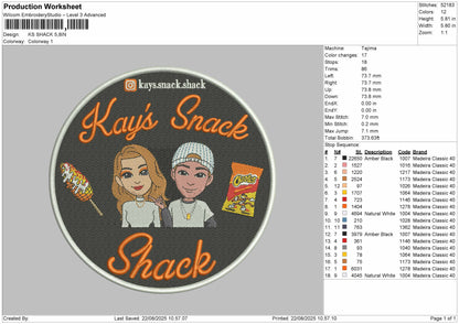 KS SHACK Embroidery File 6 sizes