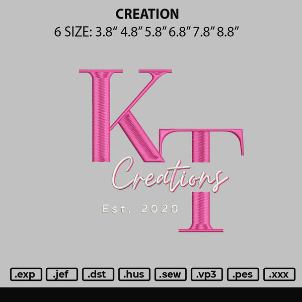 Creation Embroidery File 6 sizes
