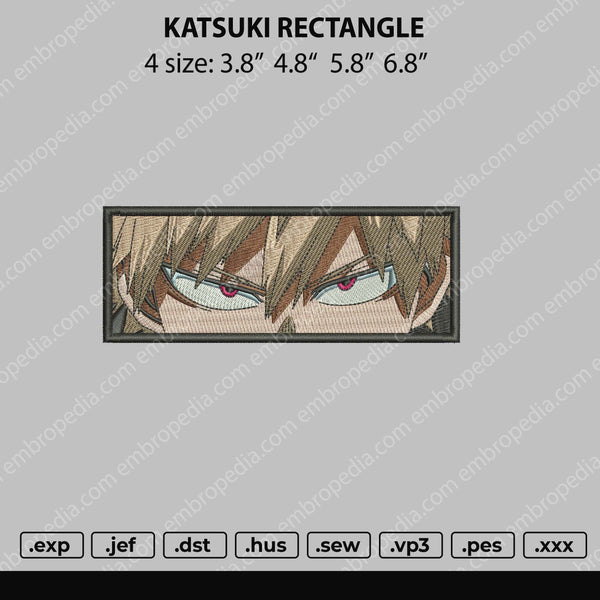 Katsuki Eyes Rectangle Embroidery File 4 size