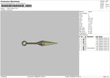 Kunai Realistic Embroidery File 5 sizes
