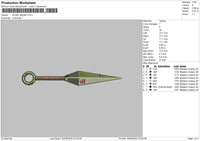 Kunai Realistic Embroidery File 5 sizes
