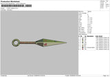 Kunai Realistic Embroidery File 5 sizes