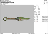 Kunai Realistic Embroidery File 5 sizes
