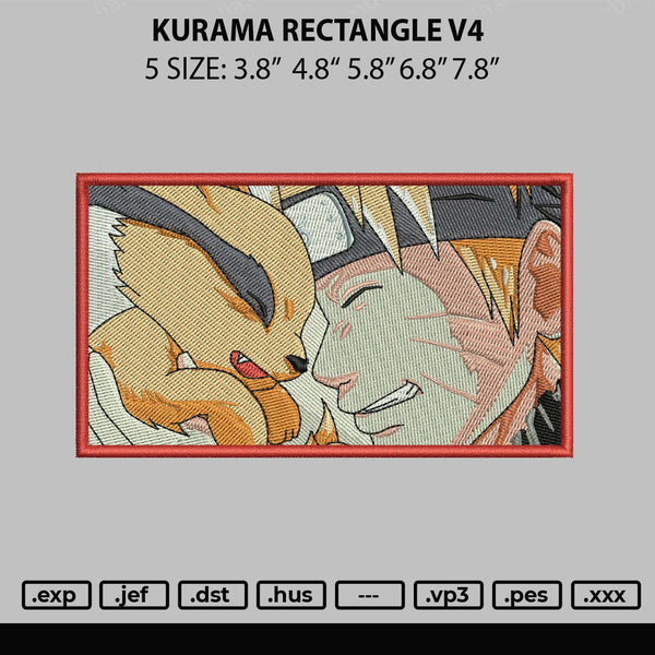Kurama Rectangle V2 Embroidery File 5 sizes