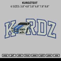Kurdztext Embroidery File 6 sizes