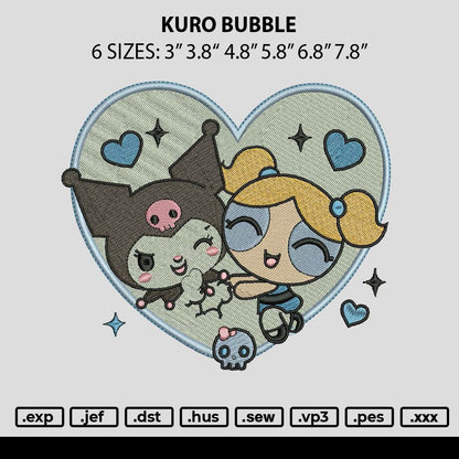 Kuro Bubble Embroidery File 6 sizes