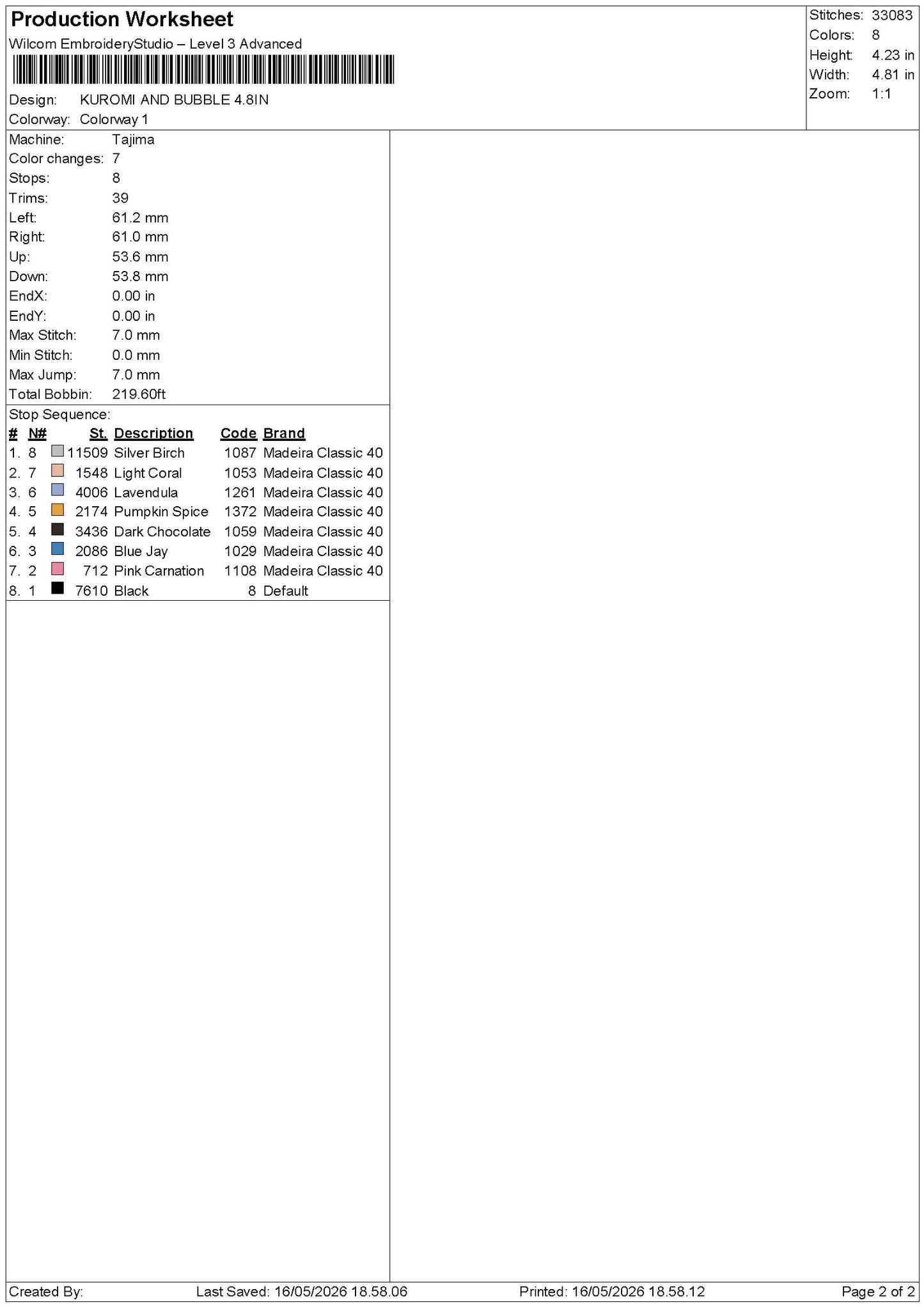Kuro Bubble Embroidery File 6 sizes