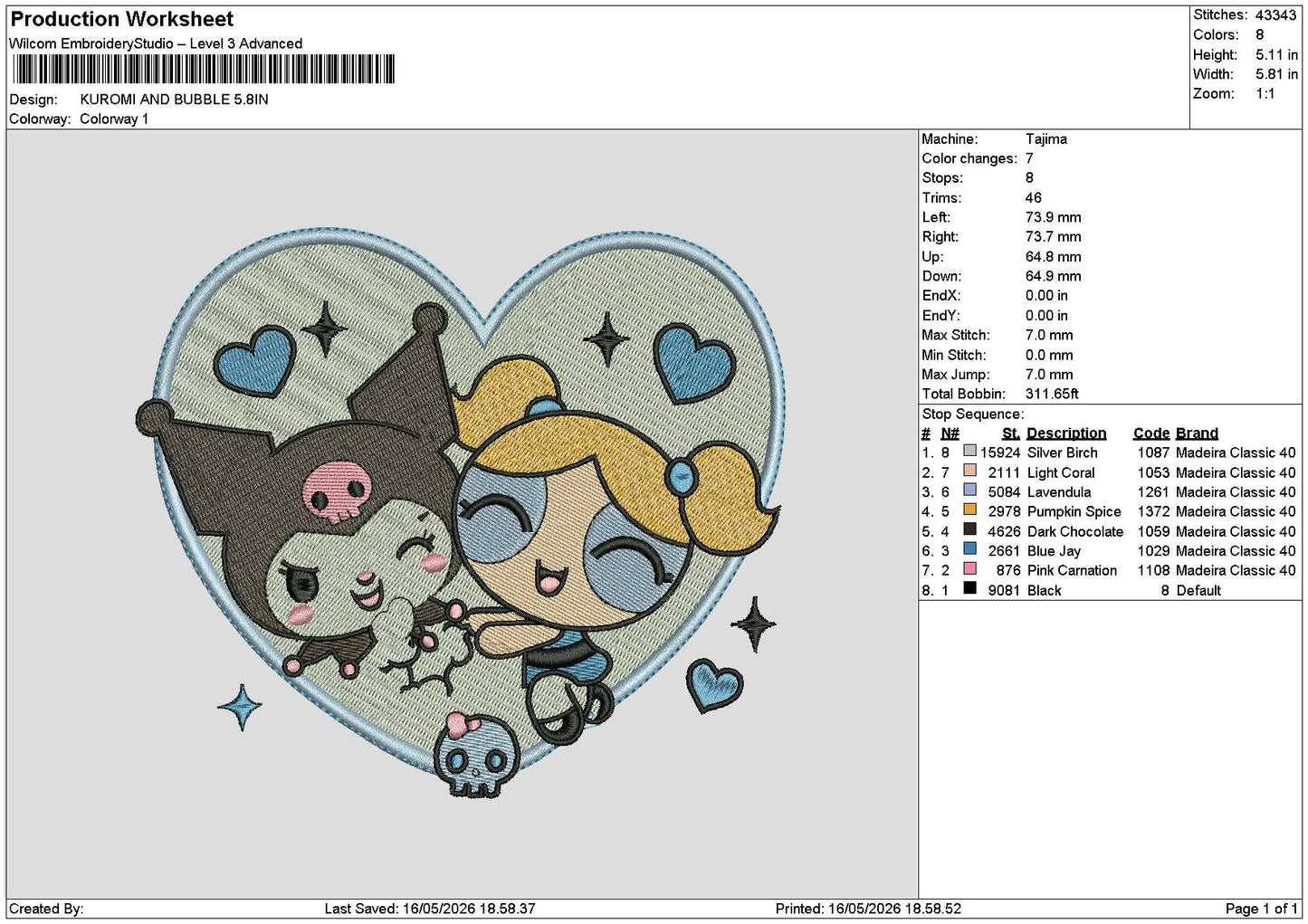 Kuro Bubble Embroidery File 6 sizes