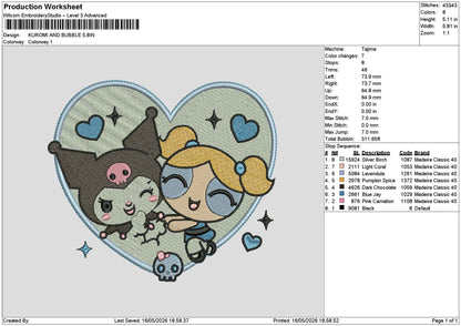 Kuro Bubble Embroidery File 6 sizes