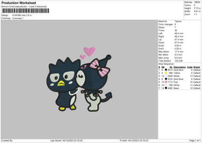 Kurokiss 0412 Embroidery File 6 sizes