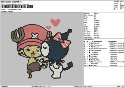 Kurokiss V2 Embroidery File 6 sizes
