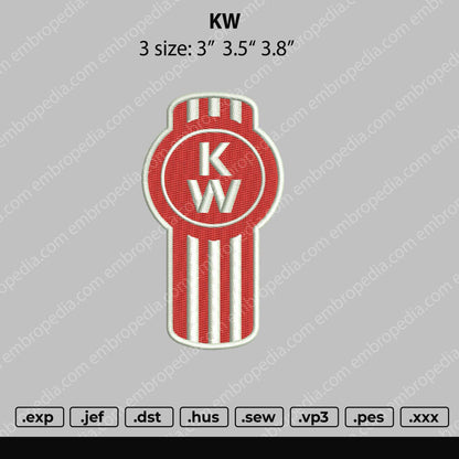 KW Embroidery File 3 size
