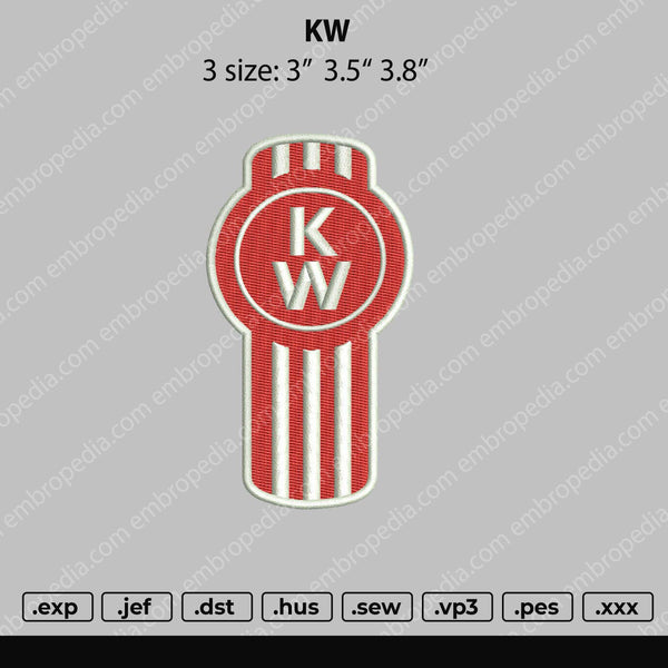 KW Embroidery File 3 size