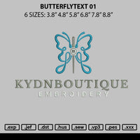 Butterflytext 01 Embroidery File 6 sizes