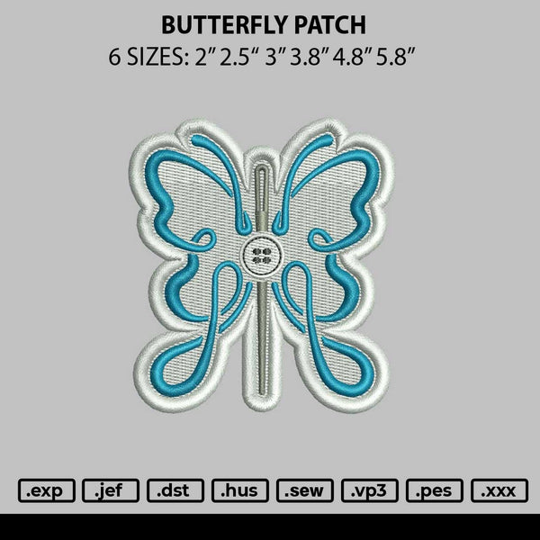 Butterfly Patch Embroidery File 6 sizes