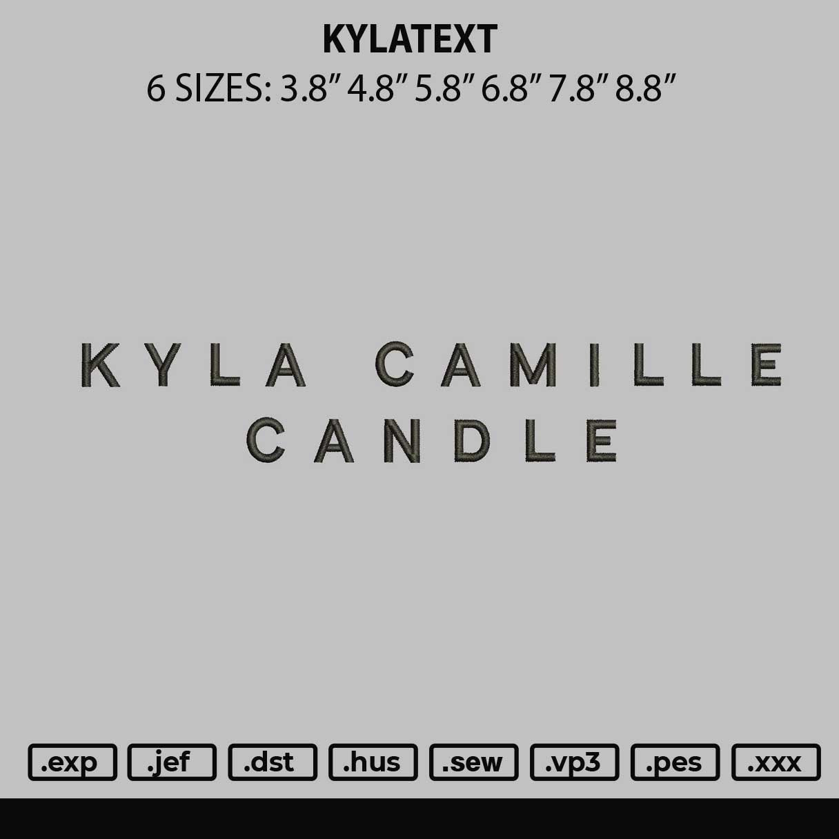 Kylatext Embroidery File 6 sizes