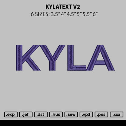 Kylatext v2 Embroidery File 6 sizes