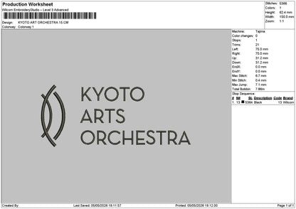 Kyototext Embroidery File 12 sizes