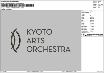 Kyototext Embroidery File 12 sizes