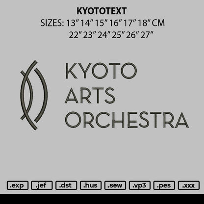 Kyototext Embroidery File 12 sizes