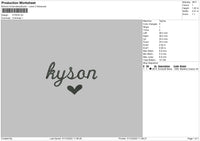 Kyson Embroidery File 6 sizes