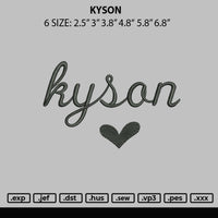 Kyson Embroidery File 6 sizes