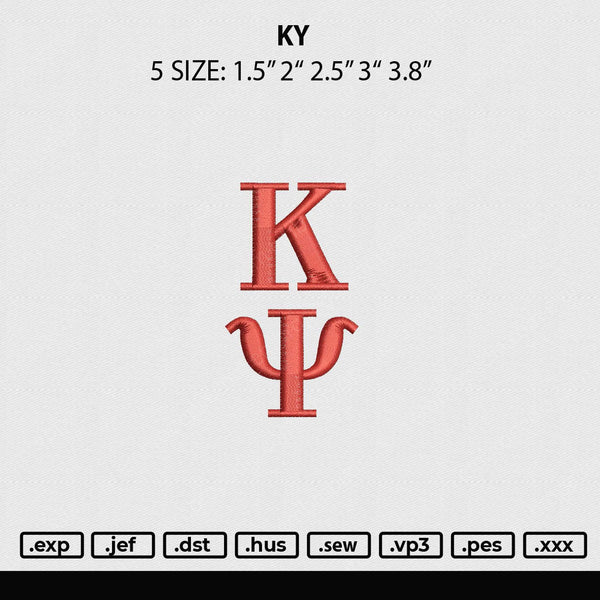 KY Embroidery File 4 size