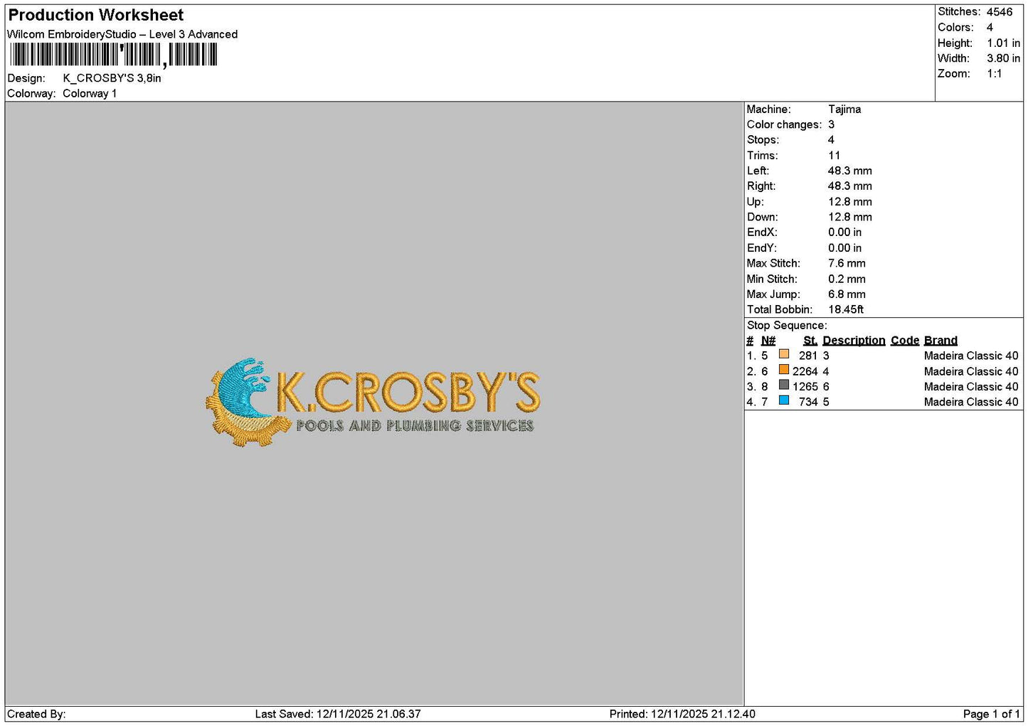 Crosbystext Embroidery File 6 sizes