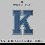 K Embroidery File 4 size