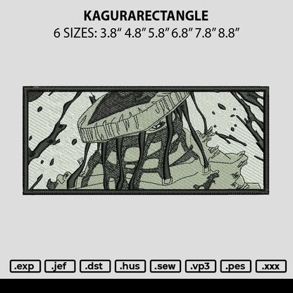Kagurarectangle Embroidery File 6 sizes
