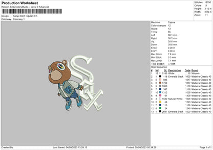 K Sox Regular mbroidery File 6 sizes