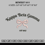 Betatext 1011 Embroidery File 6 sizes
