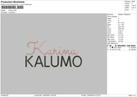 Karina Text Embroidery File 6 sizes