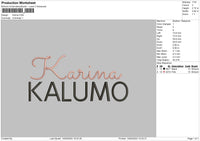 Karina Text Embroidery File 6 sizes