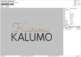 Karina Text Embroidery File 6 sizes