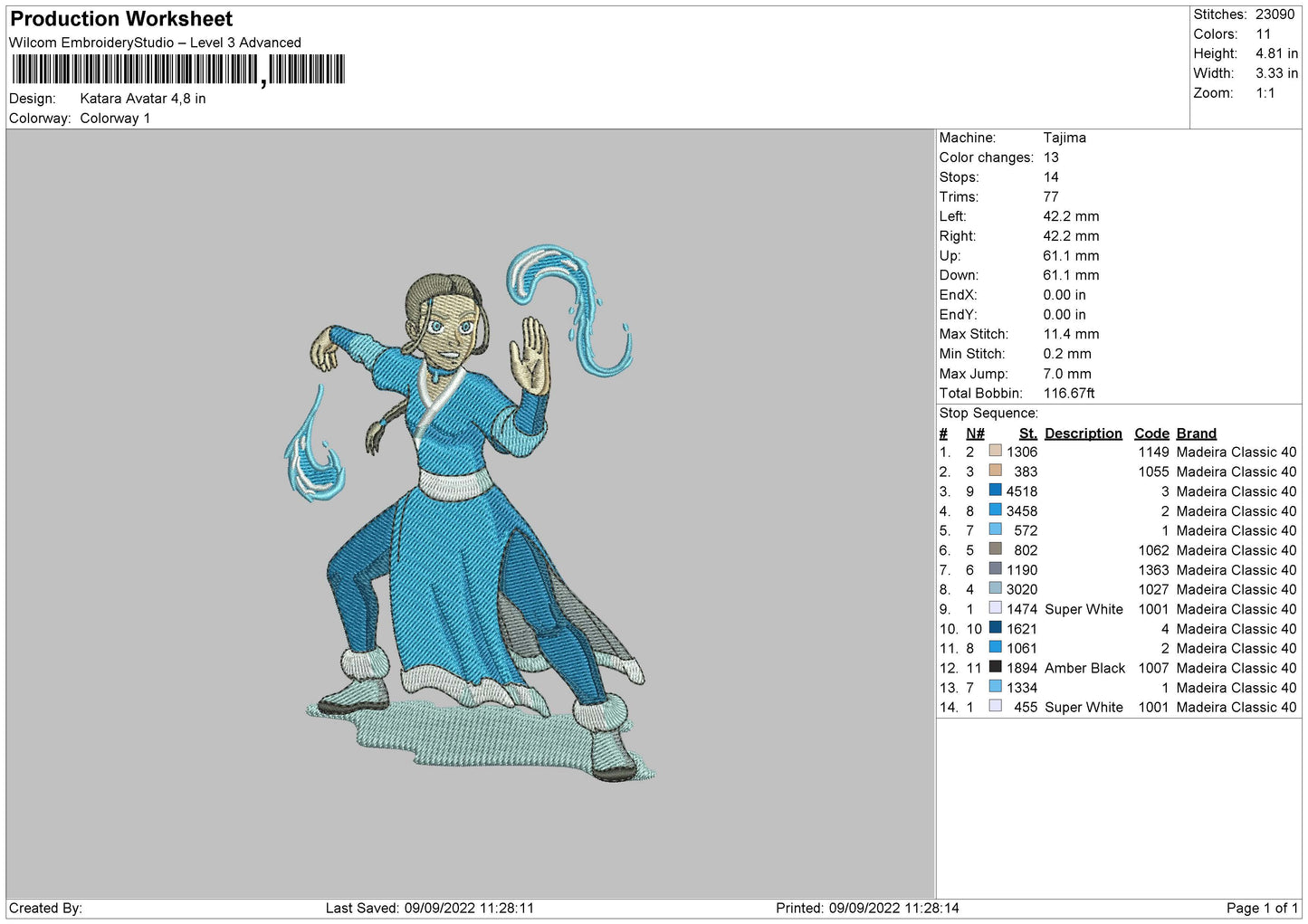 Katara Embroidery File 5 sizes