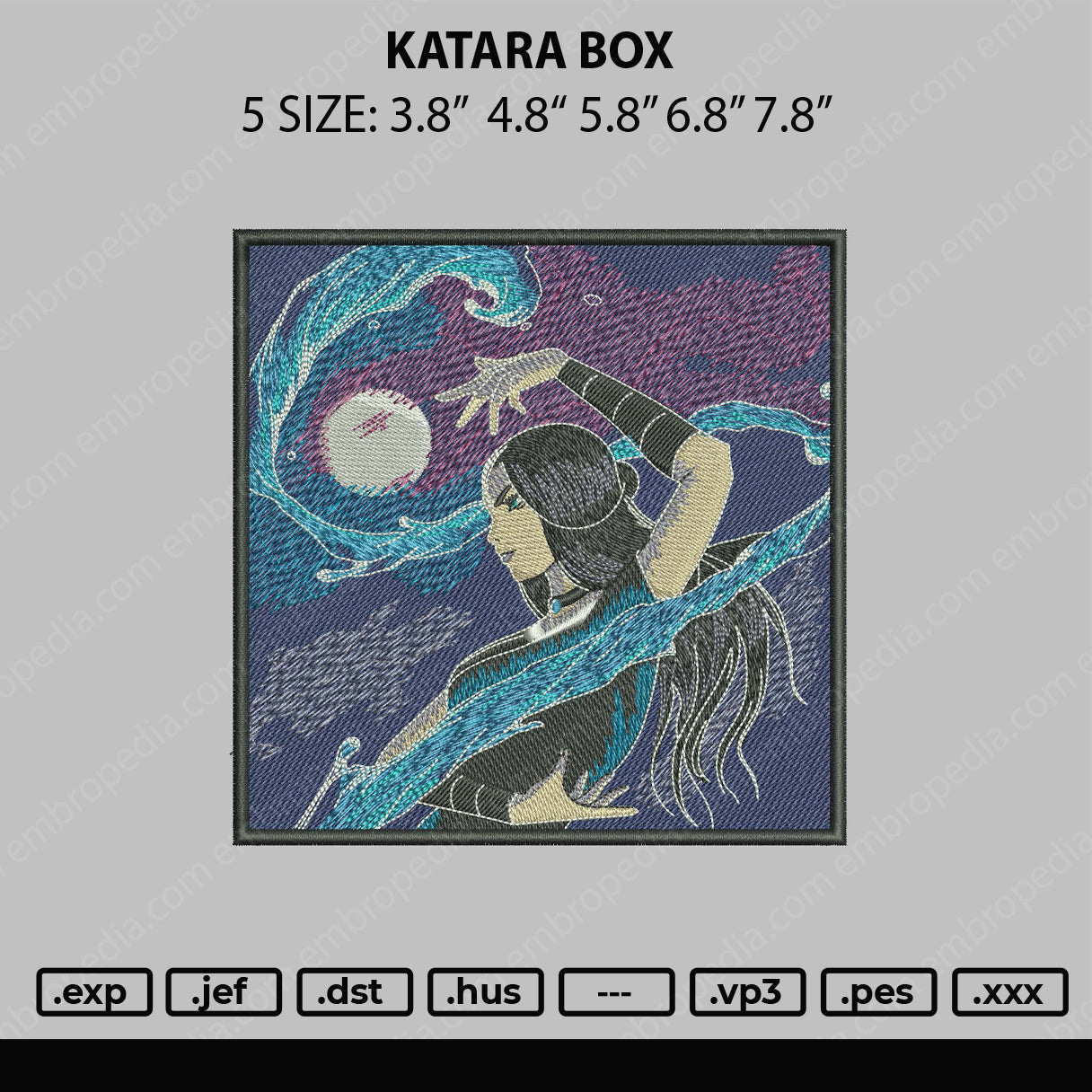 Katara Box Embroidery File 5 sizes