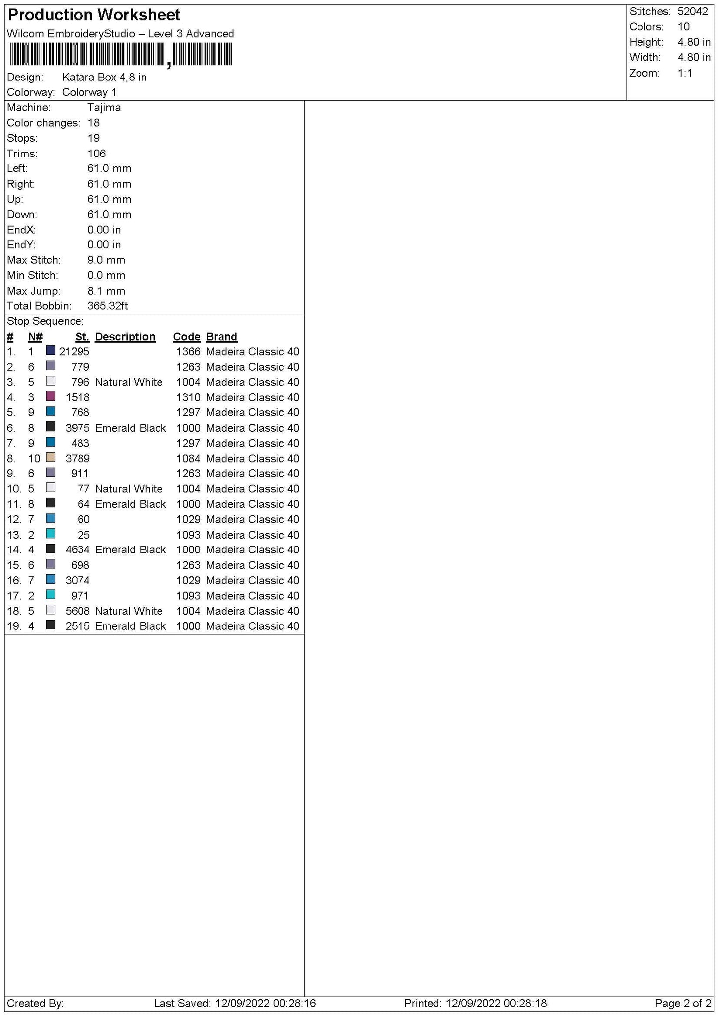 Katara Box Embroidery File 5 sizes
